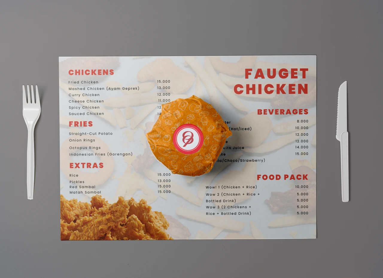 Custom Placemat Menu
