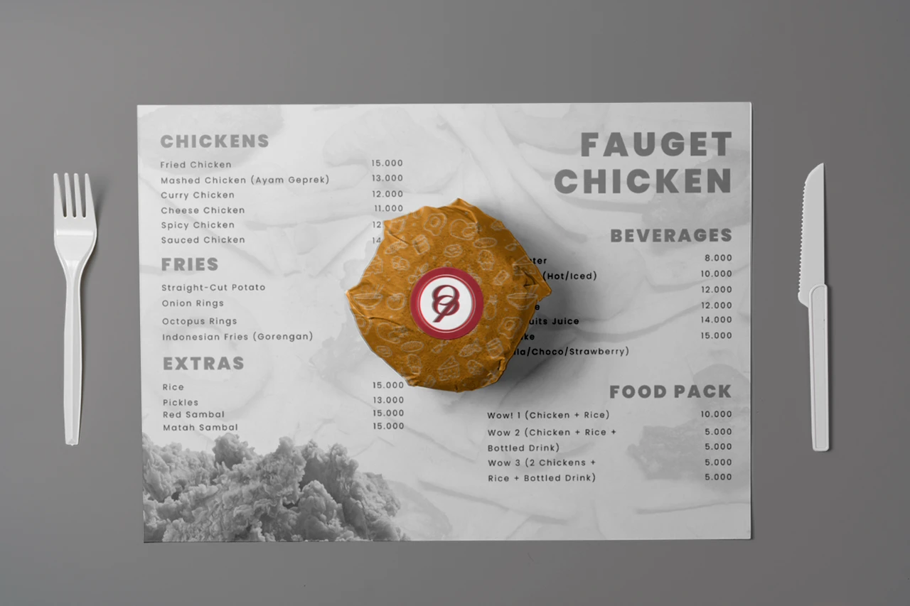 Custom Placemat Menu 2