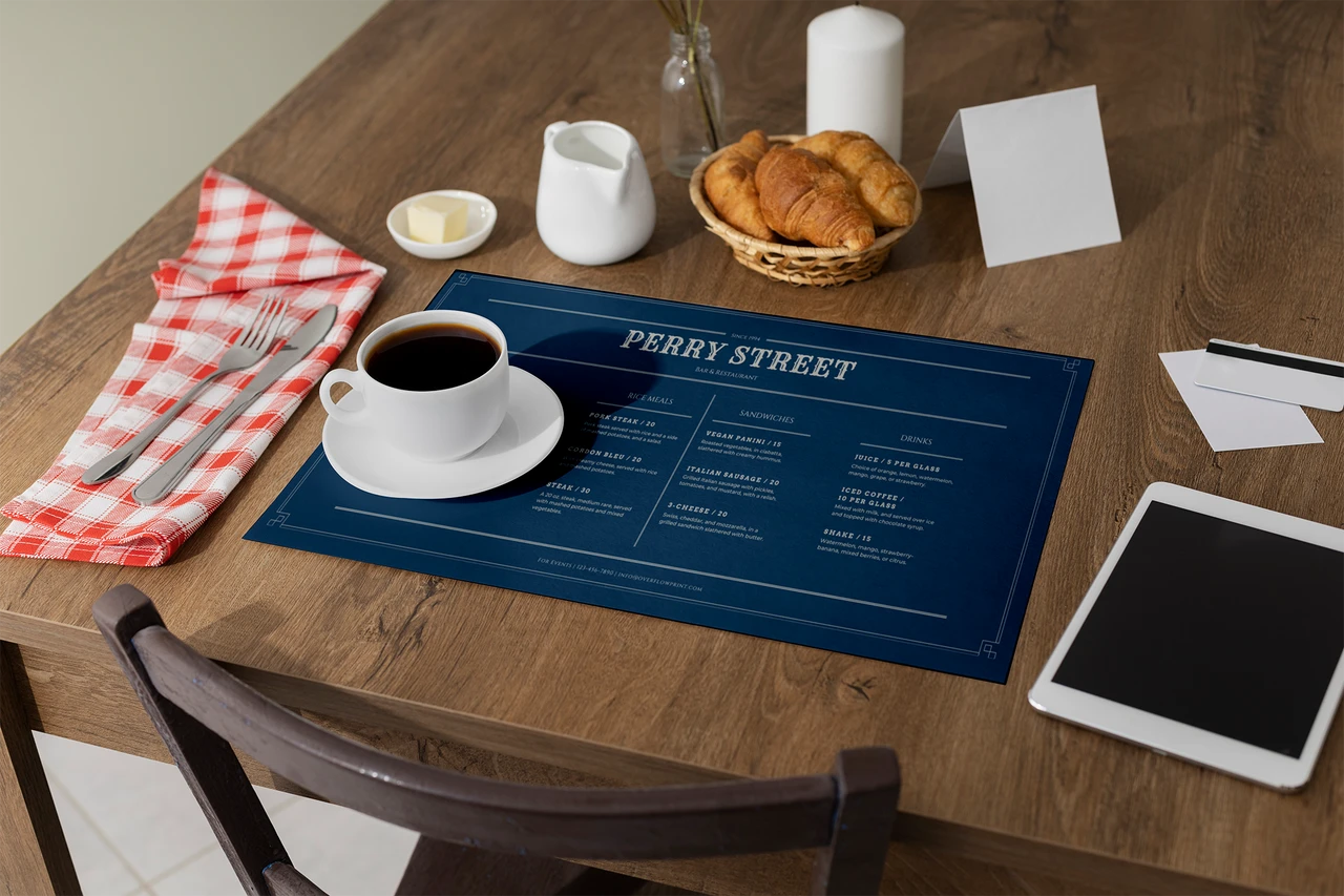 Custom Placemat Menu 3