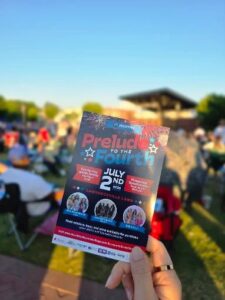 Postcard for Prelude to the Fourth event, printed by Overflow Print