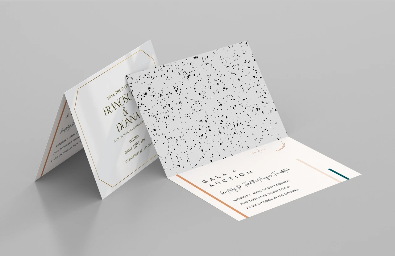 half fold invitations