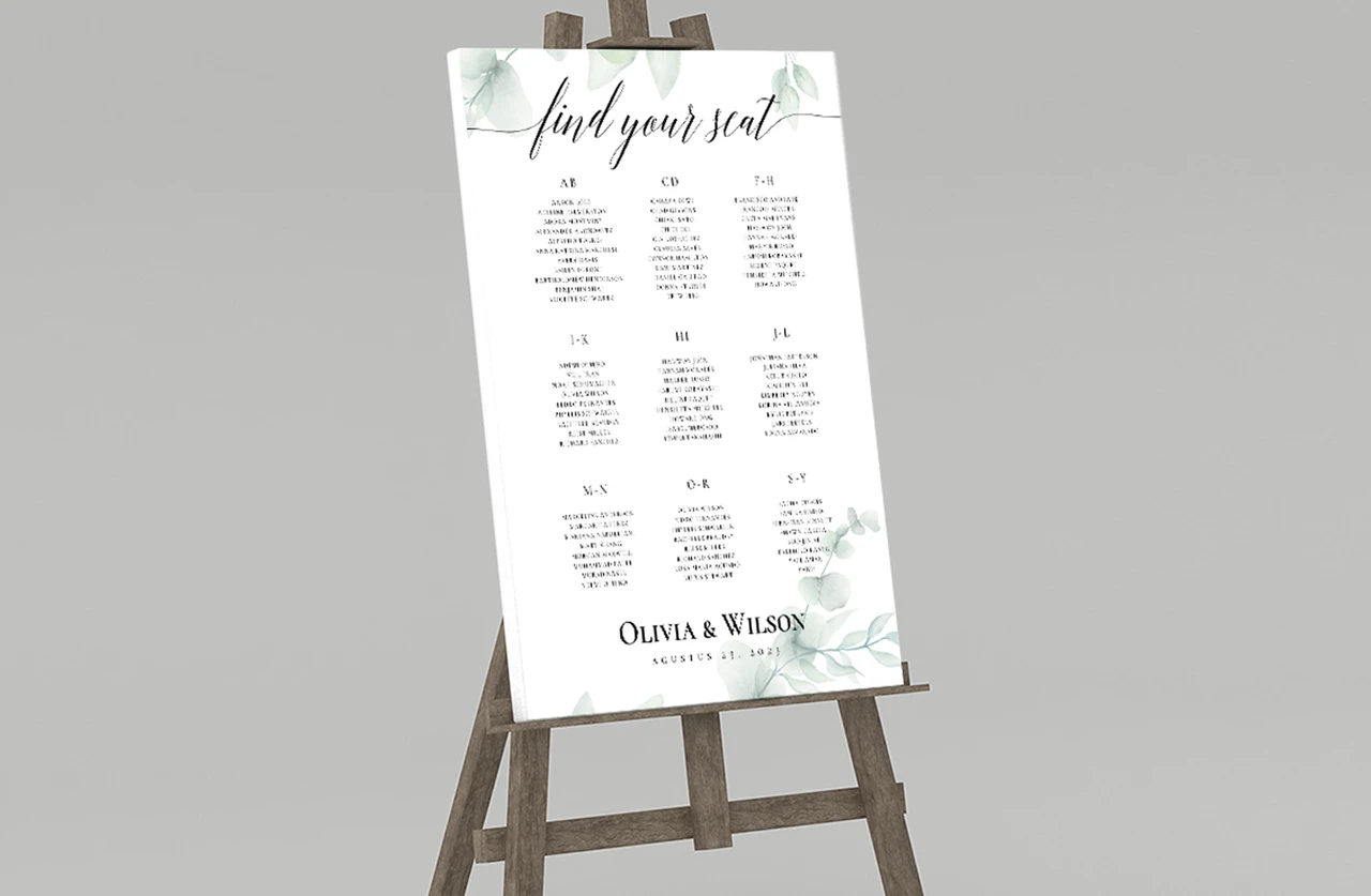 seating chart easel