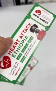 Perforated admit-one event tickets printed by Overflow Print
