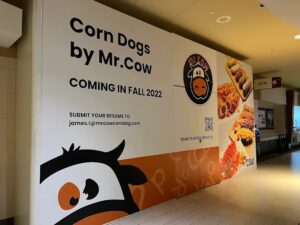 Window vinyl graphics printed by Overflow Print, Mr. Cow